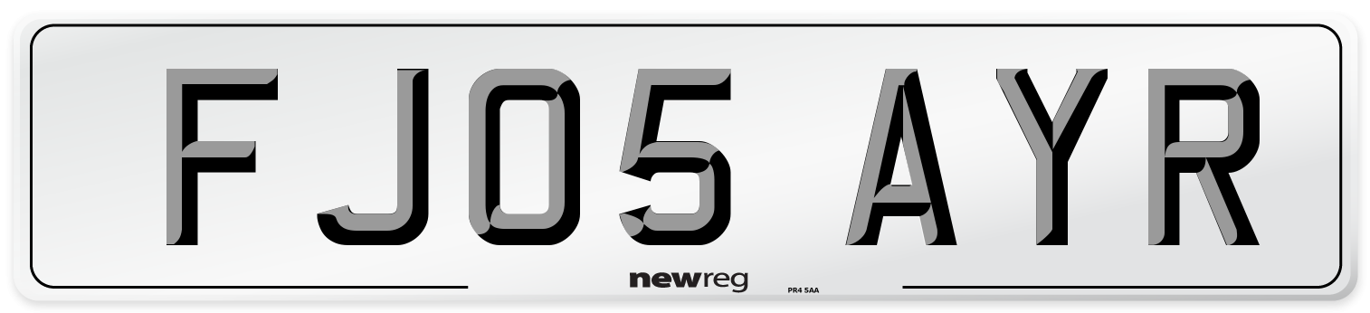 FJ05 AYR Number Plate from New Reg